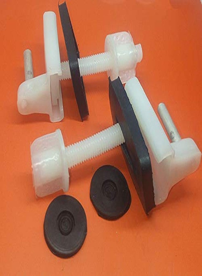 BATH GURU High Grade Plastic Pin Box Type Toilet Seat Hinges Repair Kit for Western Style Toilet Seat (White, Pack Of 2)